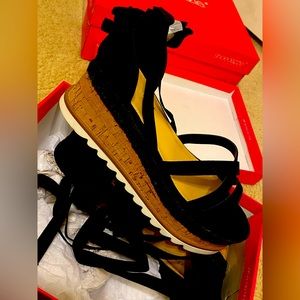 Ankle wrap platform sandals